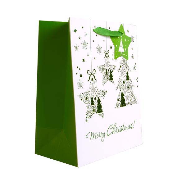 Pakkaus Lahjakassi Merry Christmas Vihreä Pieni